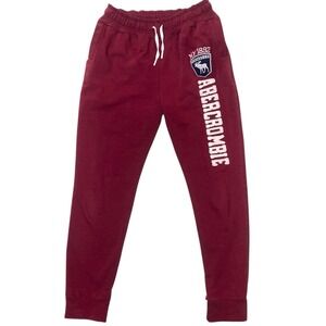 Vintage Abercrombie & Fitch Jogger Sweatpants Womens S Burgundy Sporty Comfy Gym
